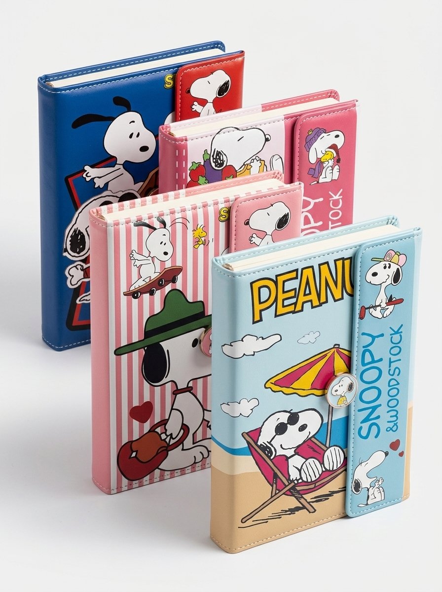 Agenda Acolchada Snoopy Broche de Imán Sweet Notes ☁️