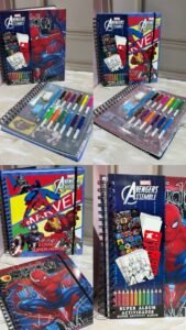 LIBRO ARGOLLADO PARA COLOREAR ( TIPO KIT ) SÚPER HÉROES