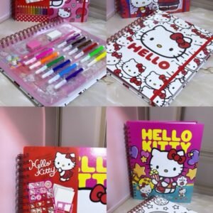 LIBRO ARGOLLADO PARA COLOREA R ( TIPO KIT ) HELLO KITTY