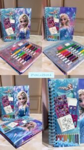 LIBRO ARGOLLADO PARA COLOREAR ( TIPO KIT ) FROZEN