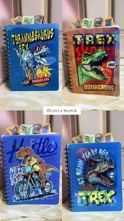 AGENDA ARGOLLADA PORTADAHOLOGRAMADA DINOSAURIO