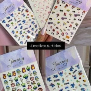 JUEGO DE 4 MOTIVOS ( SUTIDOS )STICKERS PARA UÑAS - PERSONAJES