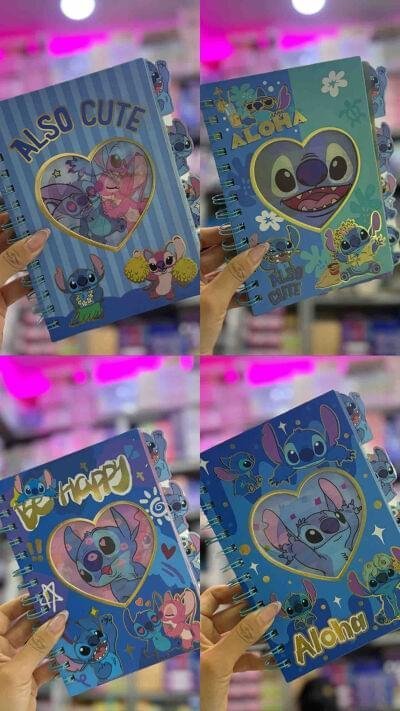 AGENDA ARGOLLADA PORTADAHOLOGRAMADA STITCH ( 4SEPARADORES )