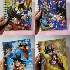 AGENDA ARGOLLADA PASTA DURADRAGONBALLZ HOJA RAYADA
