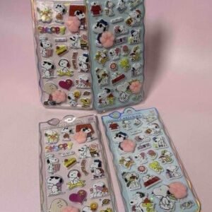 HOJA DE STICKERS COLITA DE GOMAX16 3D SNOOPY