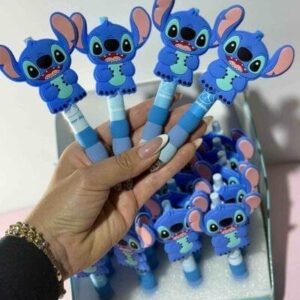 BOLIGRAFO RETRACTIL STITCH GOMA3D TINTA NEGRA