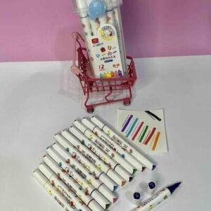 MARCADOR ESTUCHE X12 DOBLEPUNTA CON AROMA