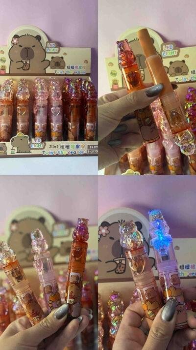 BORRADOR TIPO LABIAL CON LUZCAPIBARA