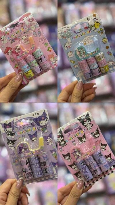 KIT DE CINTA DECORATIVA X6 CONDISPENSADOR SANRIO
