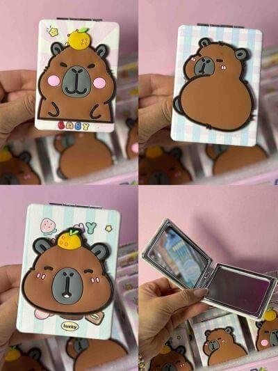 ESPEJO DOBLE CAPIBARA 3D GOMA
