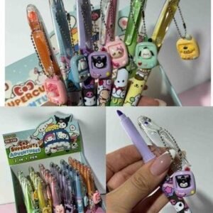 3 EN 1 BOLIGRAFO TINTA NEGRA CONRESALTADOR Y LLAVERO SANRIO