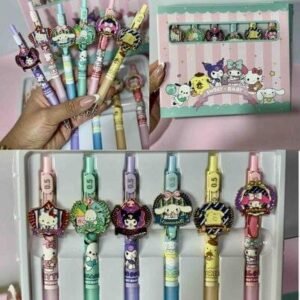 ESTUCHE DE COLECCIÓN SANRIO X6BOLIGRAFOS METALICOS CON PIN
