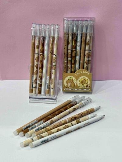 CAJA X12 BOLIGRAFO TINTABORRABLE NEGRA CAPIBARA TAPA