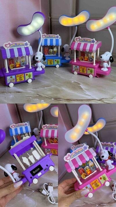 LAMPARA CARRITO DE VENTASSNOOPY CON 3 LUCES DIFERENTES