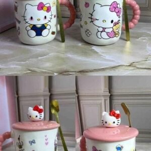 POCILLO CON CUCHARA HELLO KITTY