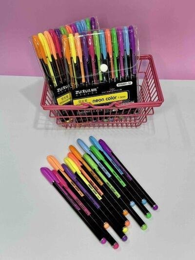 ESTUCHE X12 BOLÍGRAFOS NEÓNCOLOR TINTA EN COLORES GEL (NEÓN )