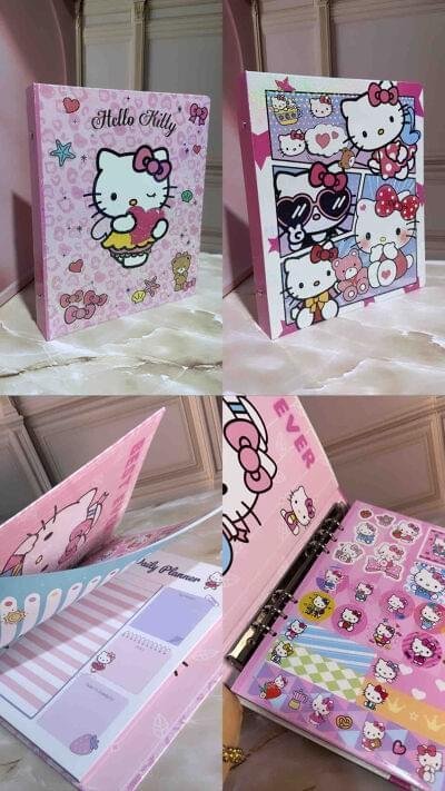 FOLDER HELLO KITTY CON STICKERSY HOJAS HERMOSAS