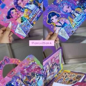 LIBRO ARGOLLADO TIPO BOLSO CONSTICKERS Y LIBRO PARA COLOREARK-POP