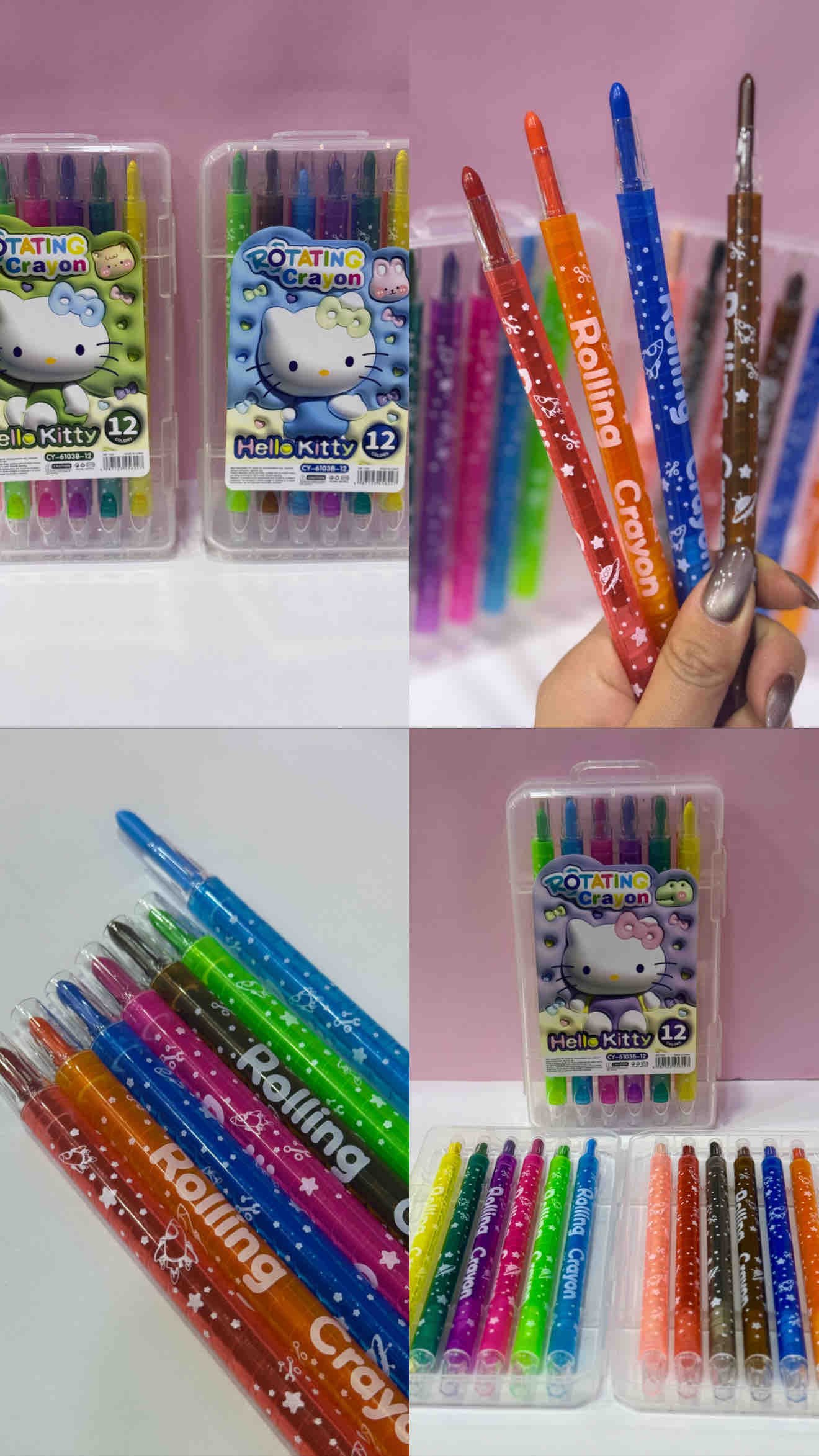 ESTUCHE DE CRAYOLA GIRATORIA PASTA DURA X12 HELLO KITTY
