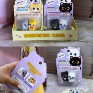 ESTUCHE X2 BORRADOR 3D Y TAJALAPIZ 3D GATOS KUKI