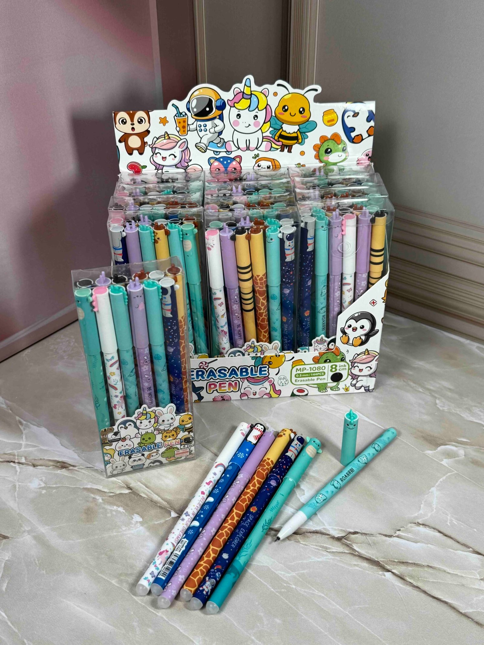 CAJA X12 BOLIGRAFO 0.5 TINTA BORRABLE ANIMALS ( TINTA NEGRA )