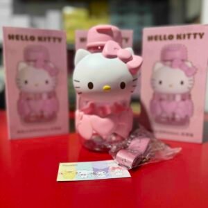 3 TERMOS PLASTICOS TIPO PITILLO HELLO KITTY CABEZON