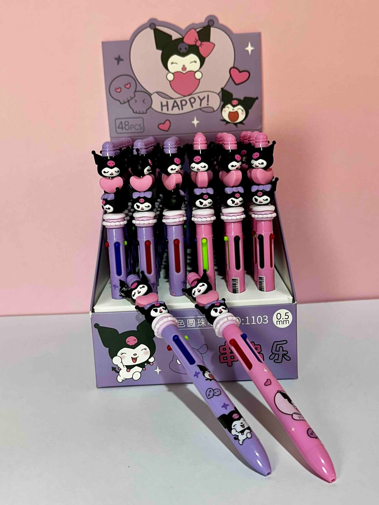 BOLIGRAFO 4 MINAS CON CABEZAS GIRATORIAS KUROMI