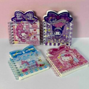 AGENDA ARGOLLADA PEQUEÑA HOLOGRAMADA SANRIO HOJA RAYADA