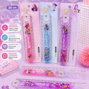 REGLA EXPANDIBLE DE AGUA CON ESCARCHA 30 CM K-POP