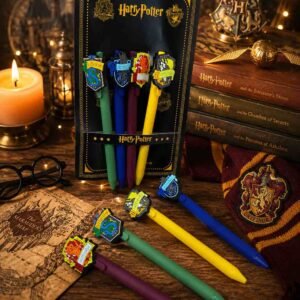 ESTUCHE X4 BOLIGRAFOS HARRY POTTER CASAS TINTA NEGRA