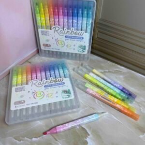 ESTUCHE X12 RESALTADOR ESCARCHADO BORRABLE
