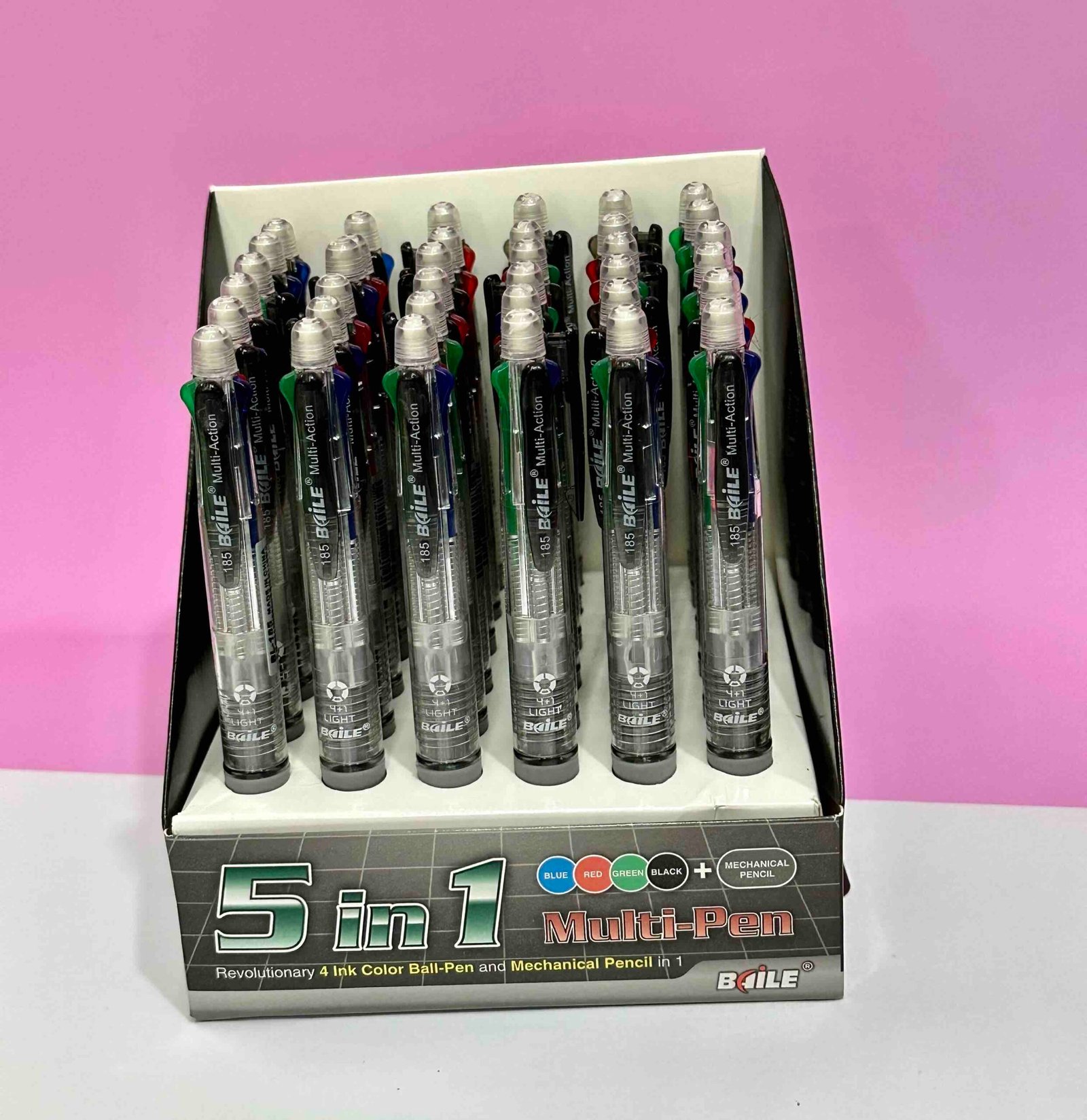 MULTI-PEN BAILE 5 EN 1 BOLIGRAFO DE 4 COLORES CON PORTAMINA 0.5