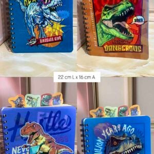 AGENDA ARGOLLADA PORTADA HOLOGRAMADA DINOSAURIO