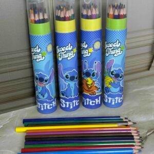TARRO DE COLORES X12 CON TAJALAPIZ STITCH