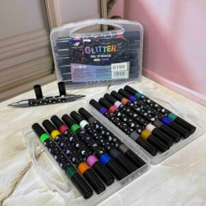 ESTUCHE X12 MARCADOR DOBLE PUNTA TINTA ESCARCHADA