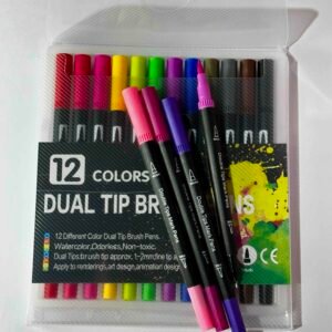 ESTUCHE DOBLE PUNTA MARCADOR CON MICROPUNTA X12