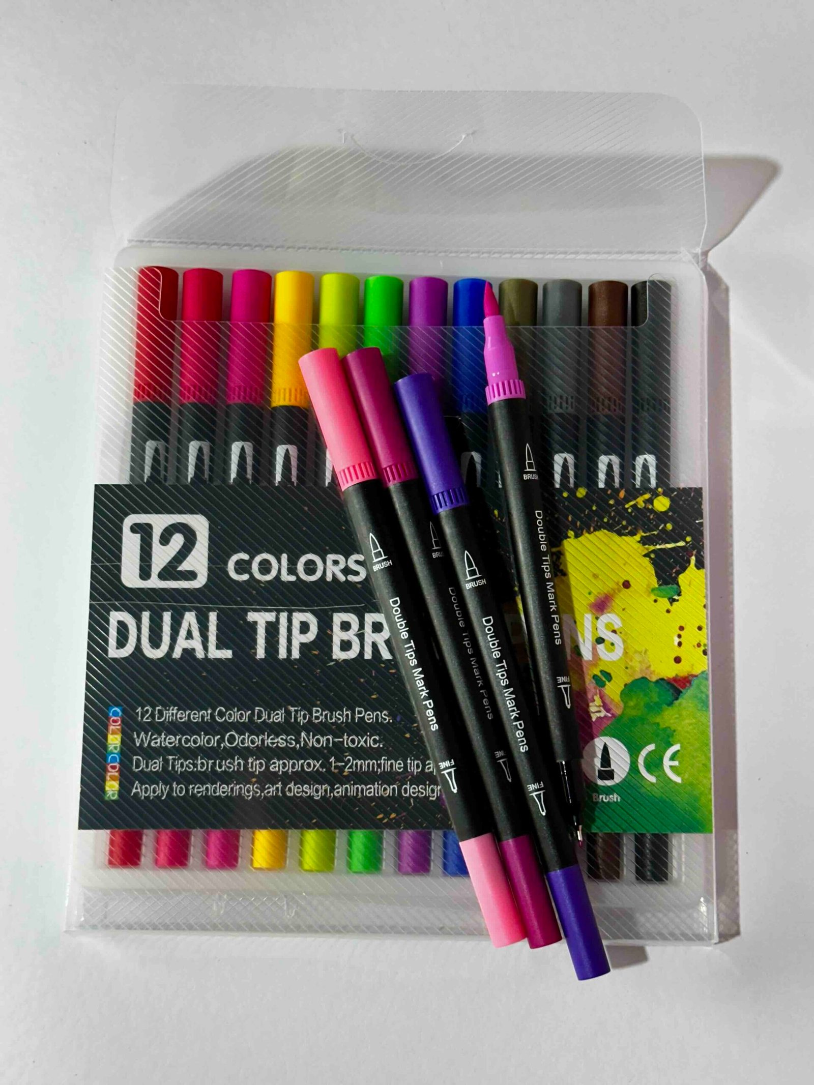 ESTUCHE DOBLE PUNTA MARCADOR CON MICROPUNTA X12