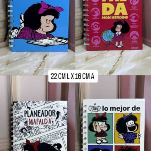 AGENDA ARGOLLADA PASTA DURA MAFALDA CON HOJA CUADRICULADA