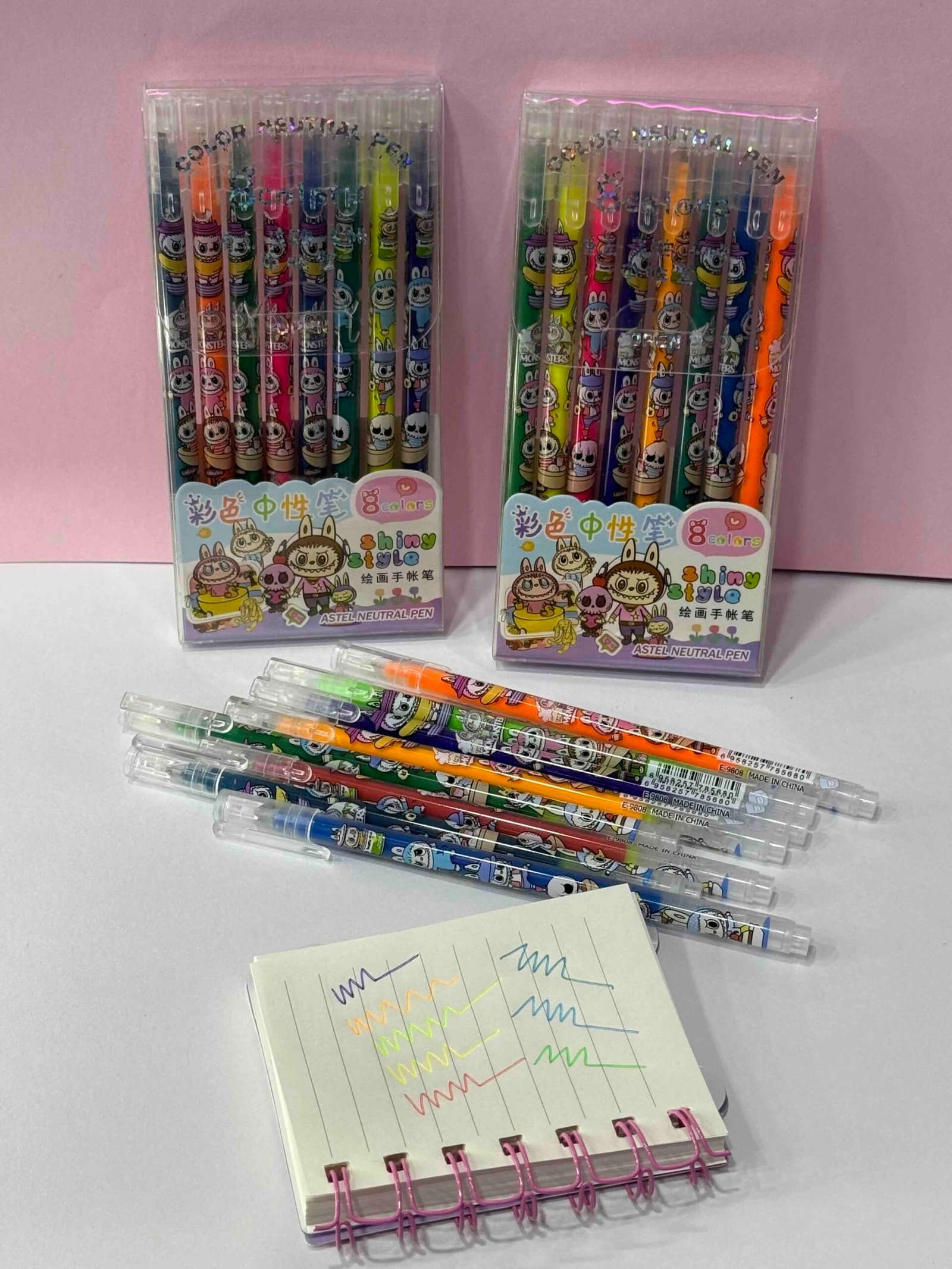 BOLIGRAFO PUNTA DE AGUJA EN COLORES FLUORECENTES ESTUCHE X8 LA BUBU
