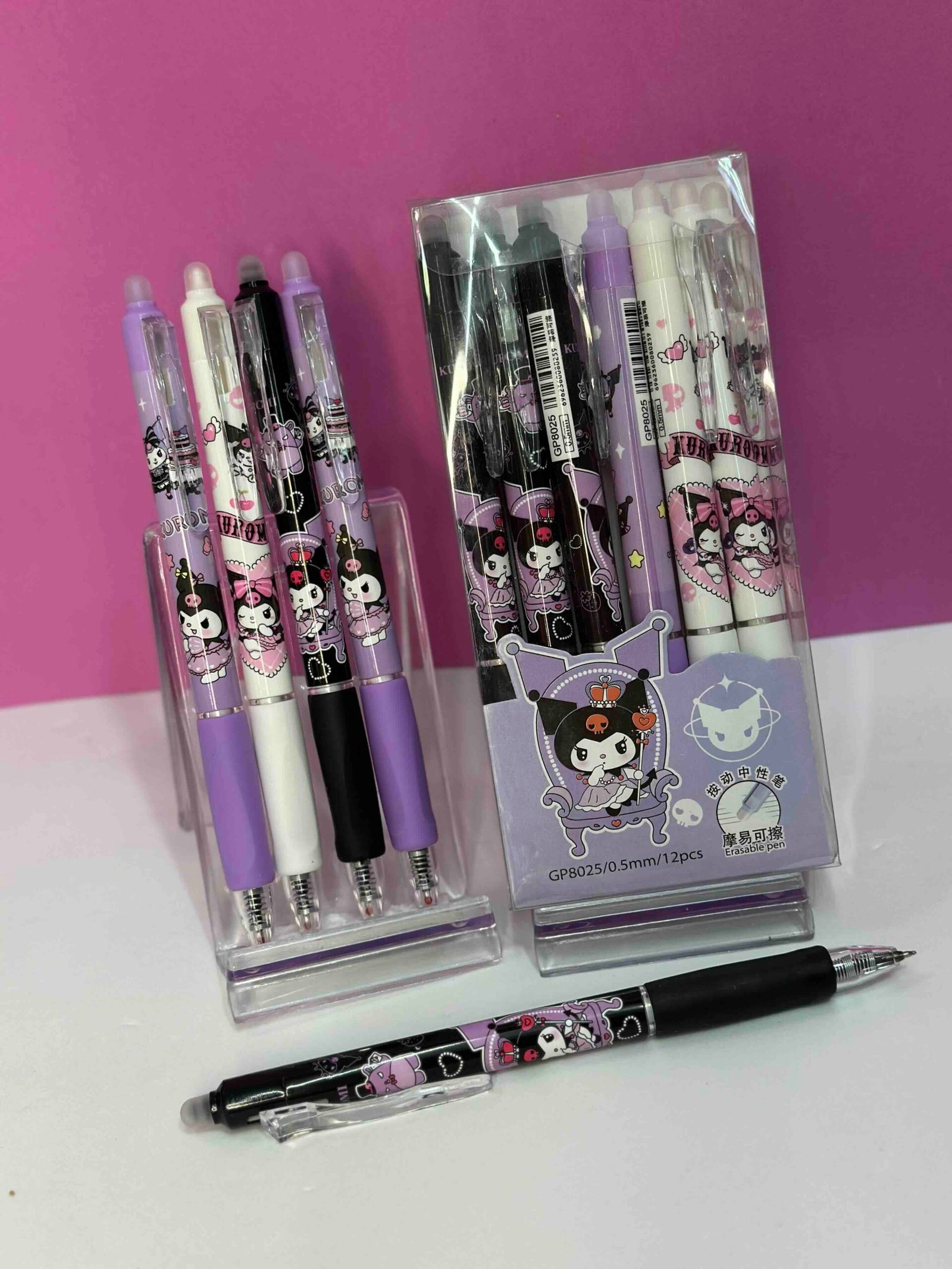 BOLIGRAFO BORRABLE CAJA X12 KUROMI TINTA NEGRA