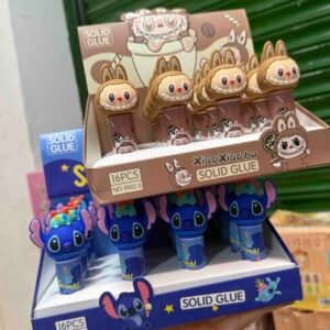 2 CAJAS X16 UNIDADES DE PEGANTE ( LA BUBU Y STITCH )