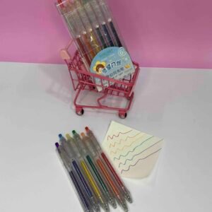 ESFERO RETRACTIL ESCARCHADO ESTUCHE X6