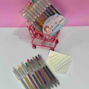 ESFEROS TINTA ESCARCHADA RETRACTIL ESTUCHE X9