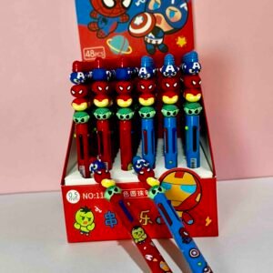 BOLIGRAFO 4 MINAS CON CABEZA GIRATORIA SUPER HEROES