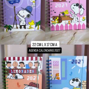 AGENDA CALENDARIO 2027 ARGOLLADA PASTA DURA SNOOPY