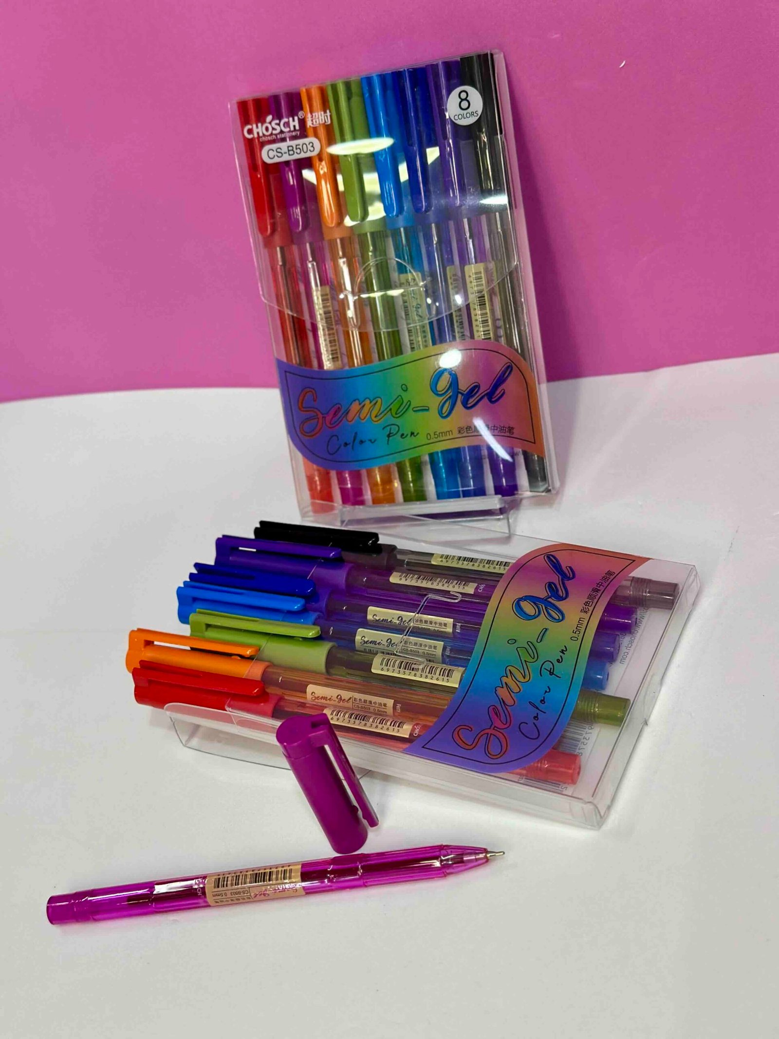 ESTUCHE X8 BOLIGRAFO SEMI-GEL EN COLORES PUNTA FINA