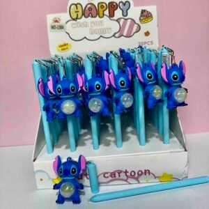 BOLIGRAFO TINTA NEGRA CON LLAVERO DE LUZ STITCH