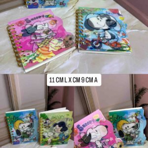 AGENDA MINI ARGOLLADA CON PORTADA HOLOGRAMADA SNOOPY