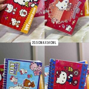 LIBRO ARGOLLADO CON HOJAS DE STICKERS HELLO KITTY