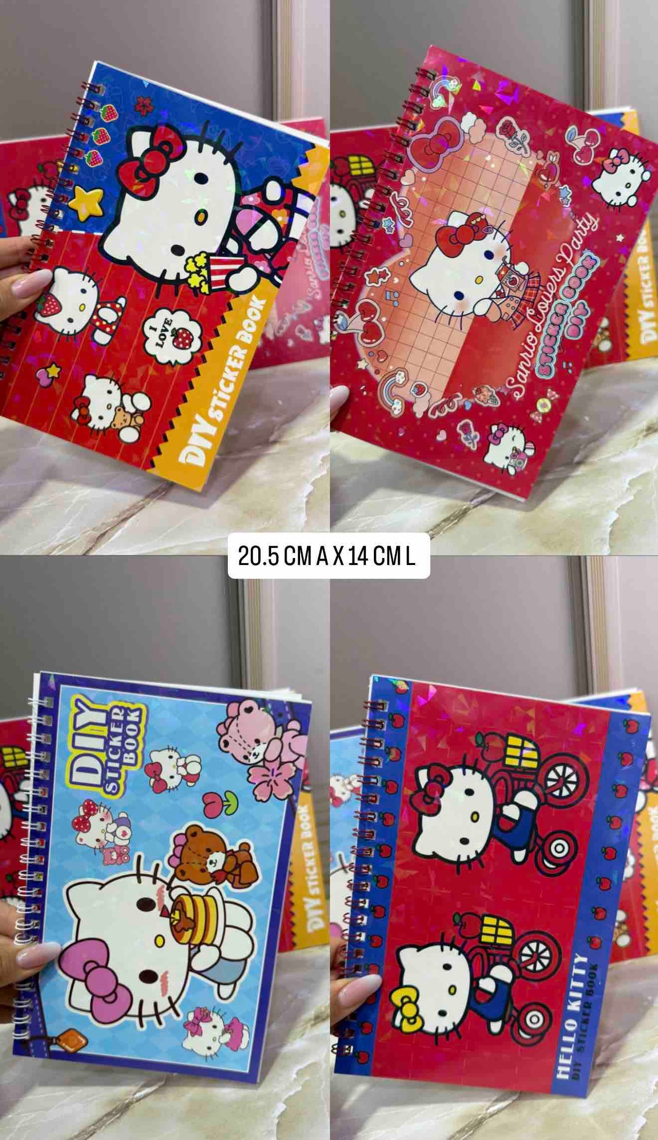 LIBRO ARGOLLADO CON HOJAS DE STICKERS HELLO KITTY
